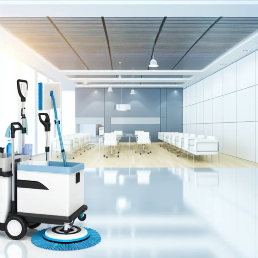 Nowoczesny sprzęt sprzątający i maszyny czyszczące przygotowane do pracy