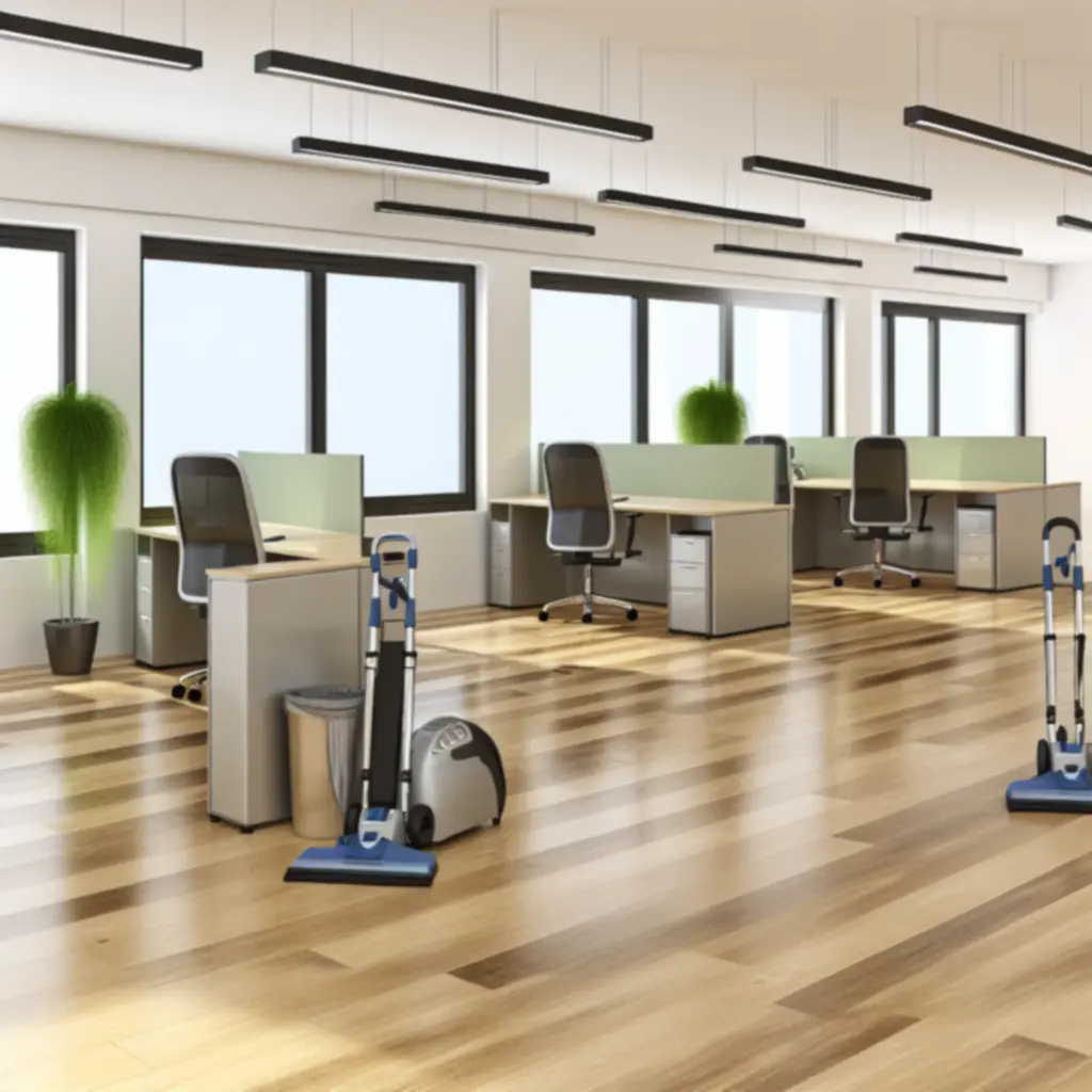 Nowoczesne, lśniące biuro po profesjonalnym sprzątaniu