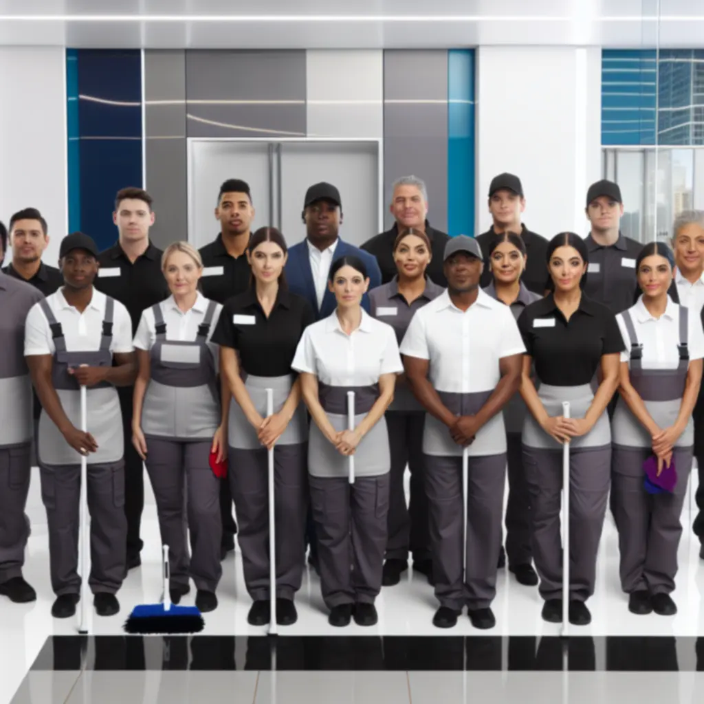 Zespół profesjonalnych pracowników firmy sprzątającej CityCleaningPro